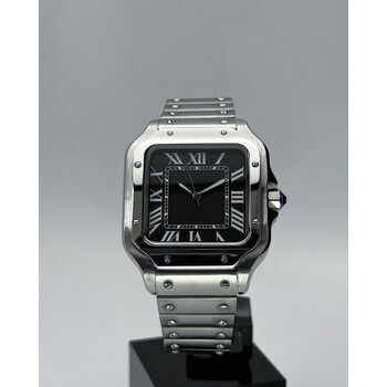 Custom Seiko Mod • Black Roman No Logo Santos • 38mm